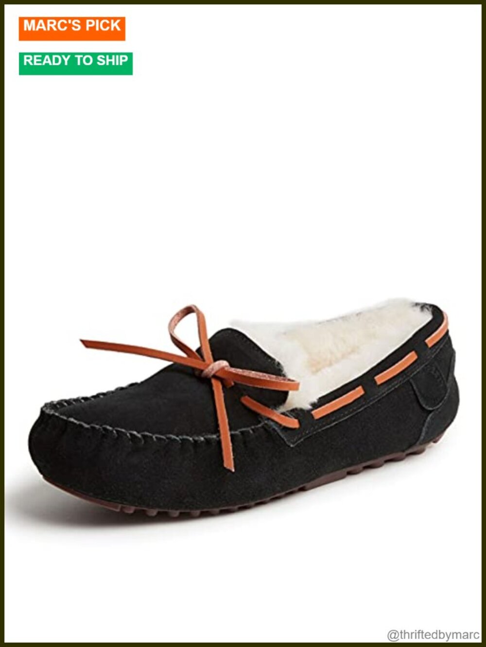 Fireside Water Resistant Shearling Mocc with Tie